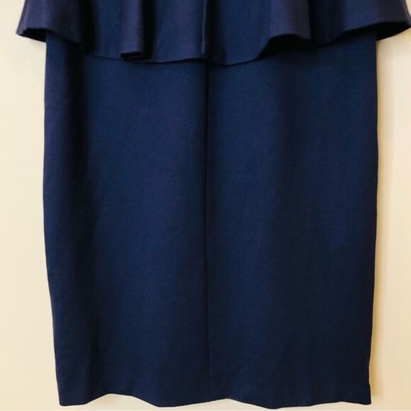 L'Agence Ophelia Off the Shoulder Peplum Bodycon Midi Dress 50s Formal Navy S - Picture 10 of 13